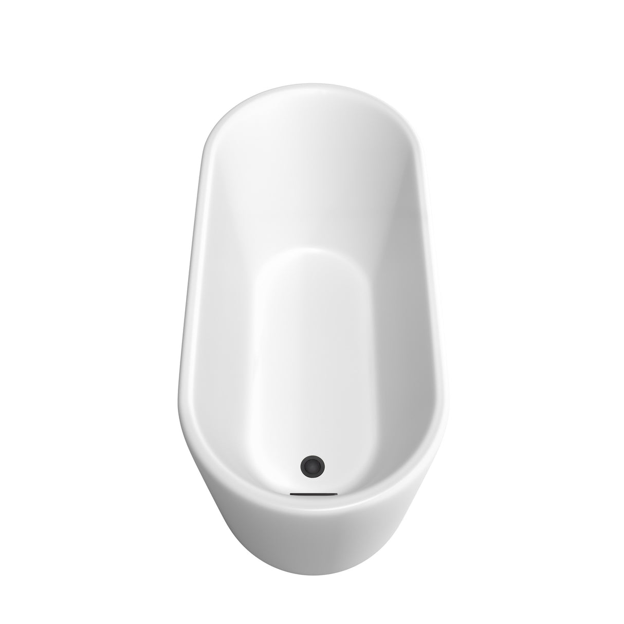 Ursula 59 Inch Freestanding Bathtub in Matte White with Floor Mounted Faucet Drain and Overflow Trim in Matte Black