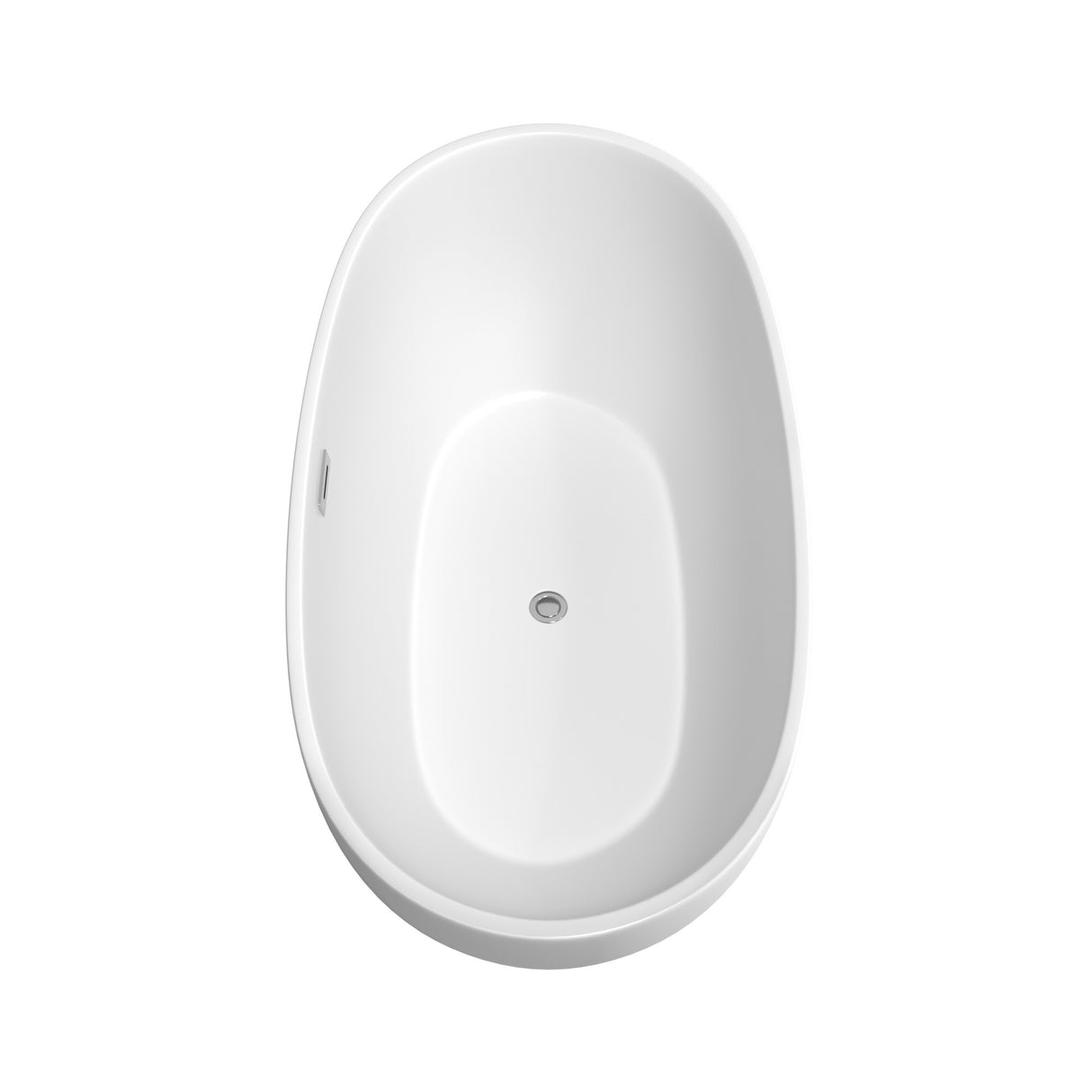 Juno 63 Inch Freestanding Bathtub in Matte White with Polished Chrome Drain and Overflow Trim