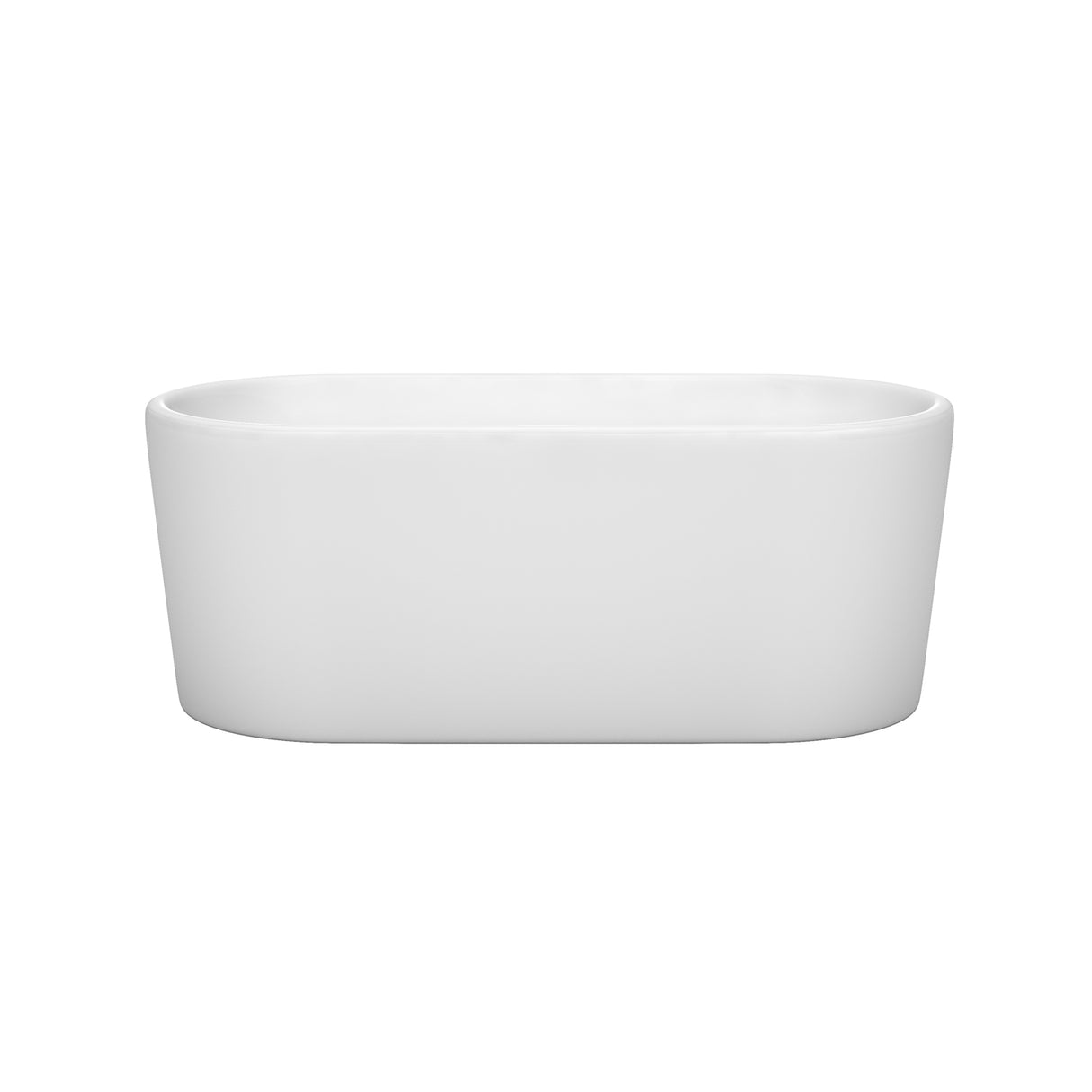 Ursula 59 Inch Freestanding Bathtub in White with Matte Black Drain and Overflow Trim