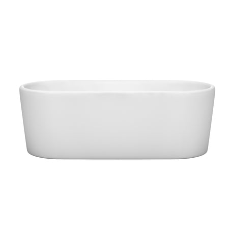 Ursula 67 Inch Freestanding Bathtub in White with Polished Chrome Drain and Overflow Trim
