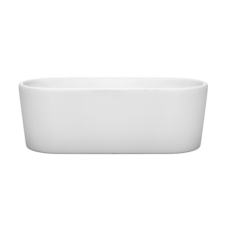 Ursula 67 Inch Freestanding Bathtub in White with Shiny White Drain and Overflow Trim