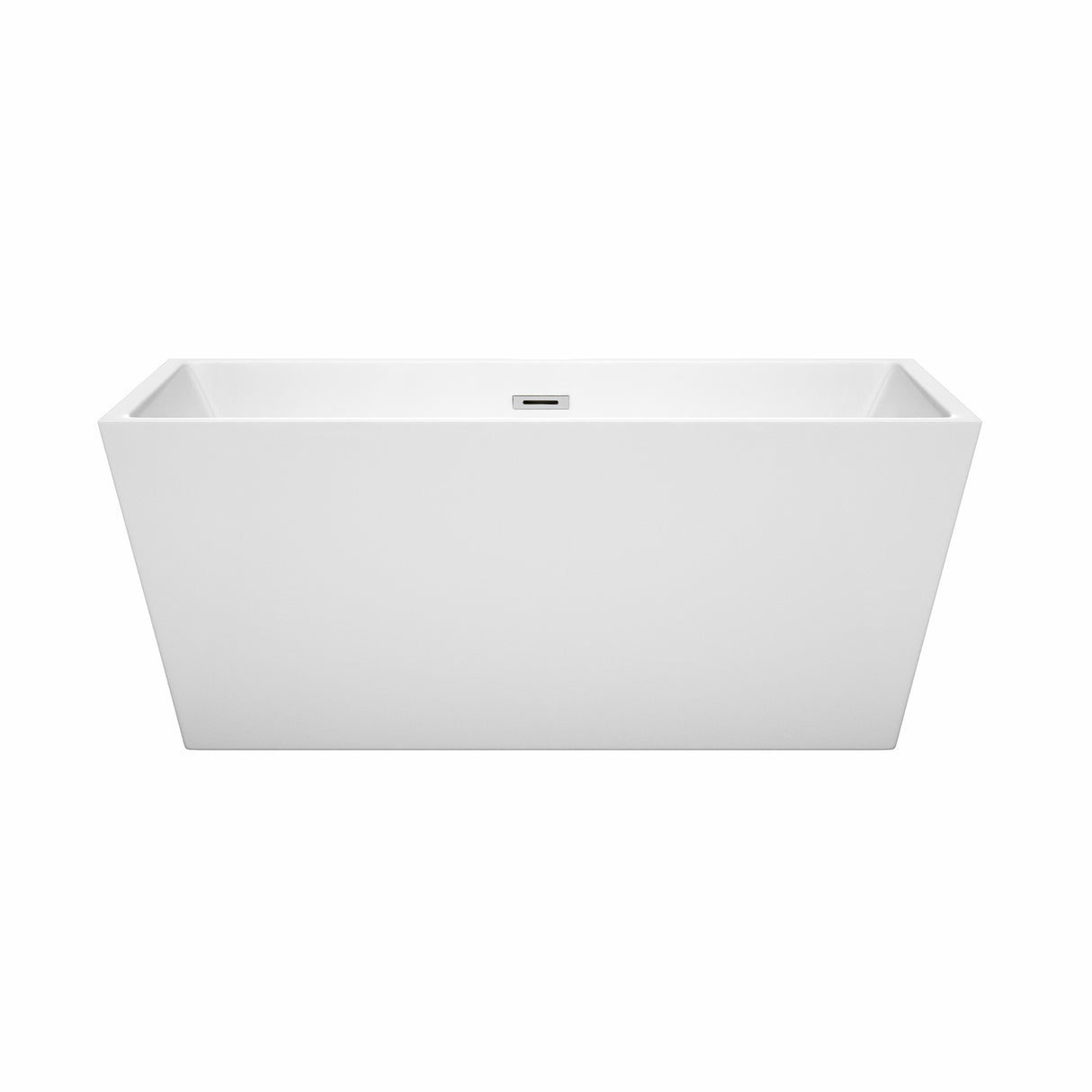 Sara 59 Inch Freestanding Bathtub in White with Polished Chrome Drain and Overflow Trim