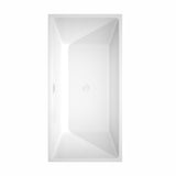 Sara 63 Inch Freestanding Bathtub in White with Shiny White Drain and Overflow Trim