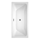 Galina 67 Inch Freestanding Bathtub in White with Matte Black Drain and Overflow Trim