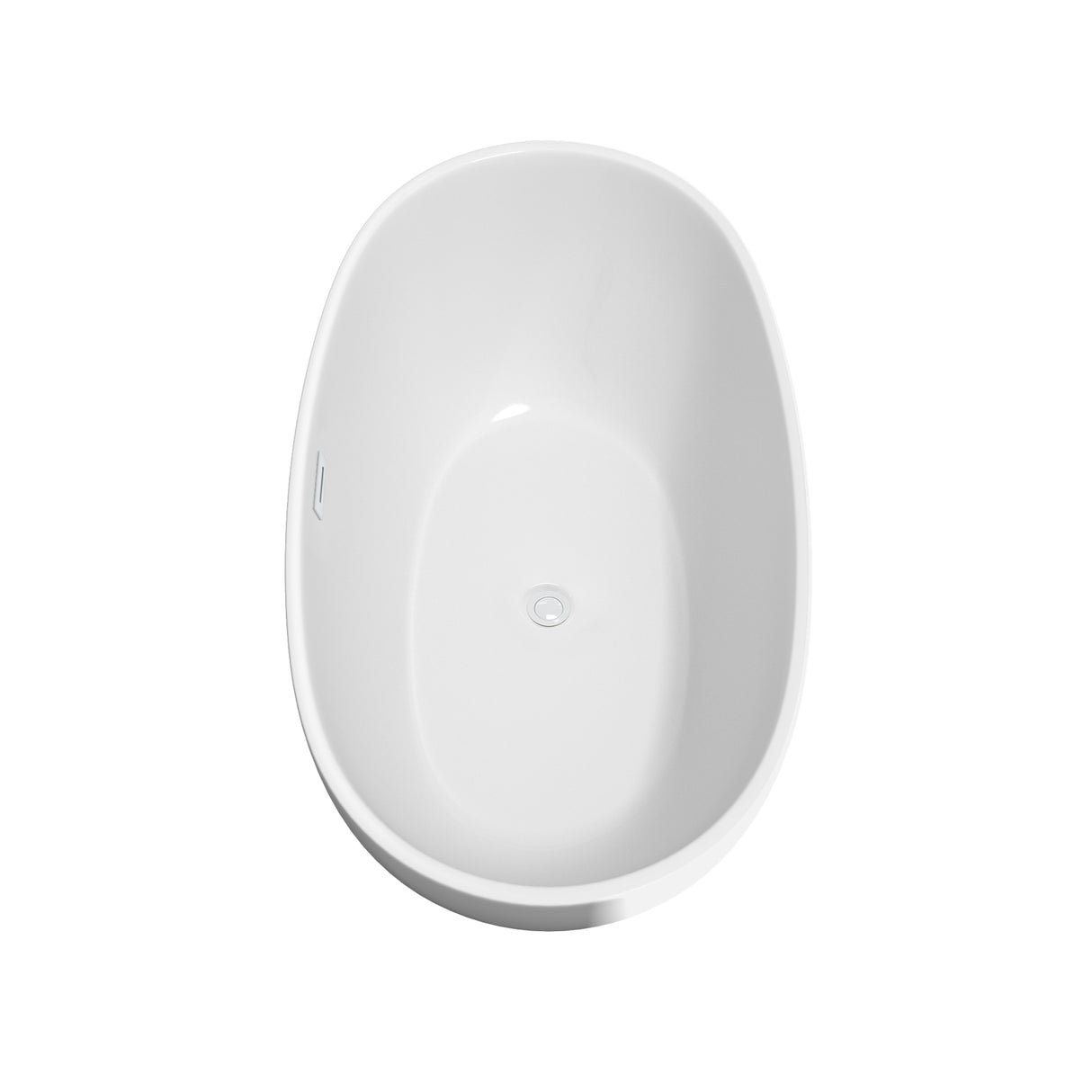 Juno 59 Inch Freestanding Bathtub in White with Shiny White Drain and Overflow Trim