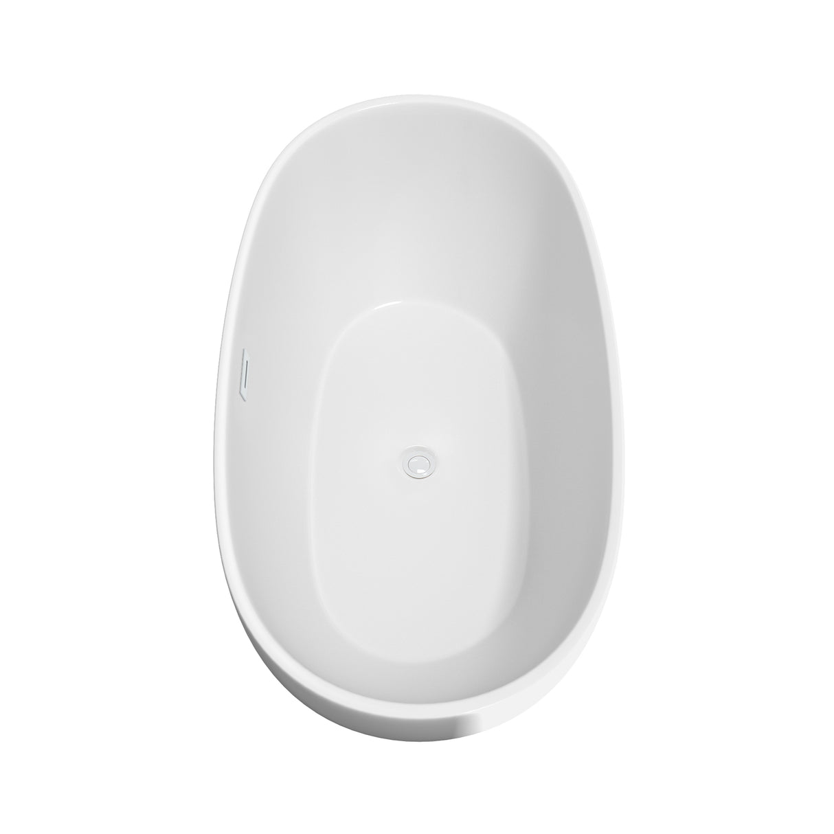 Juno 63 Inch Freestanding Bathtub in White with Shiny White Drain and Overflow Trim