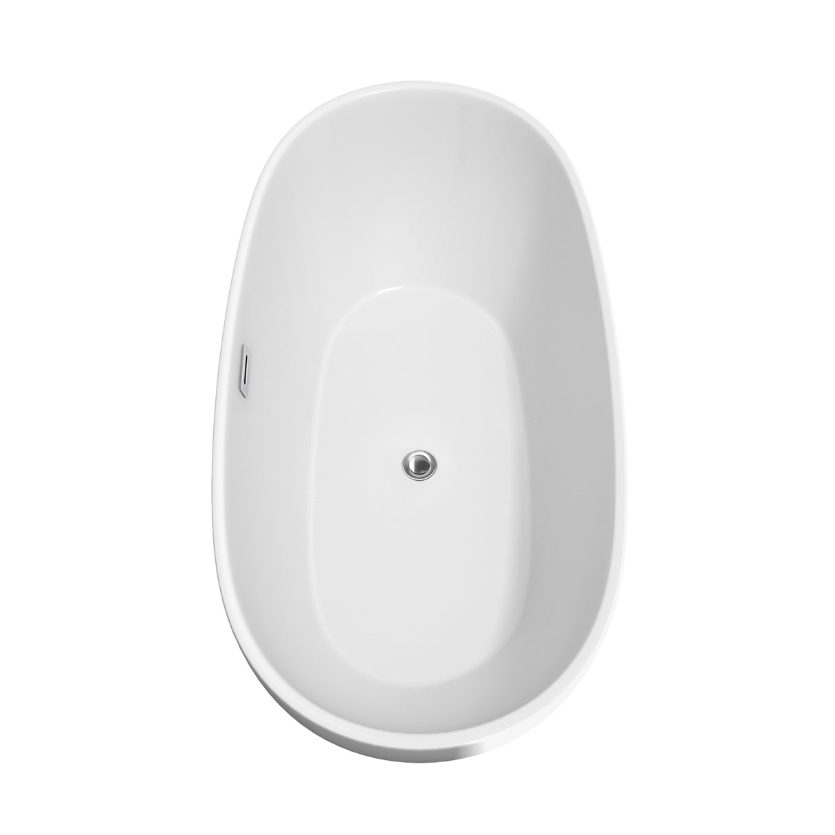Juno 67 Inch Freestanding Bathtub in White with Polished Chrome Drain and Overflow Trim