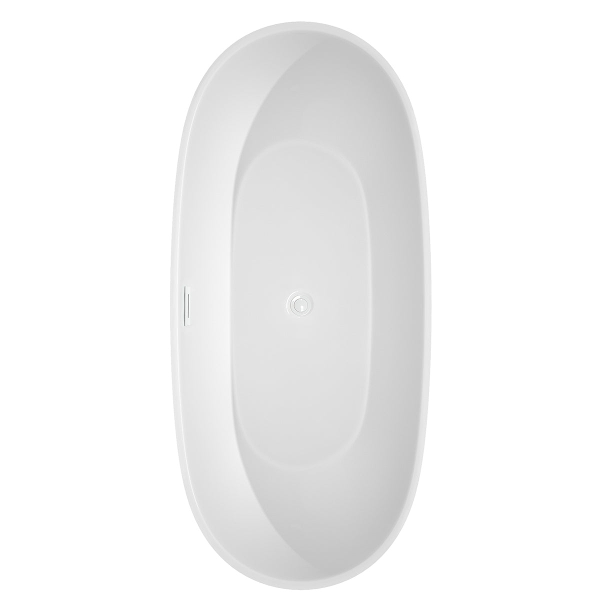 Juno 71 Inch Freestanding Bathtub in White with Shiny White Drain and Overflow Trim