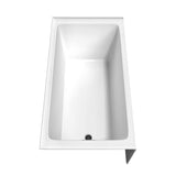 Grayley 60 x 32 Inch Alcove Bathtub in White with Left-Hand Drain and Overflow Trim in Matte Black