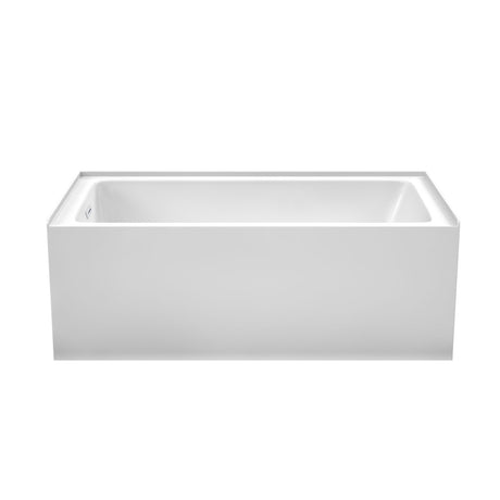Grayley 60 x 32 Inch Alcove Bathtub in White with Left-Hand Drain and Overflow Trim in Shiny White