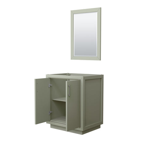Icon 30 Inch Single Bathroom Vanity in Light Green No Countertop No Sink Brushed Nickel Trim 24 Inch Mirror