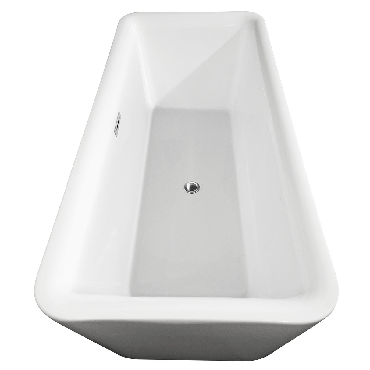 Emily 69 Inch Freestanding Bathtub in White with Polished Chrome Drain and Overflow Trim