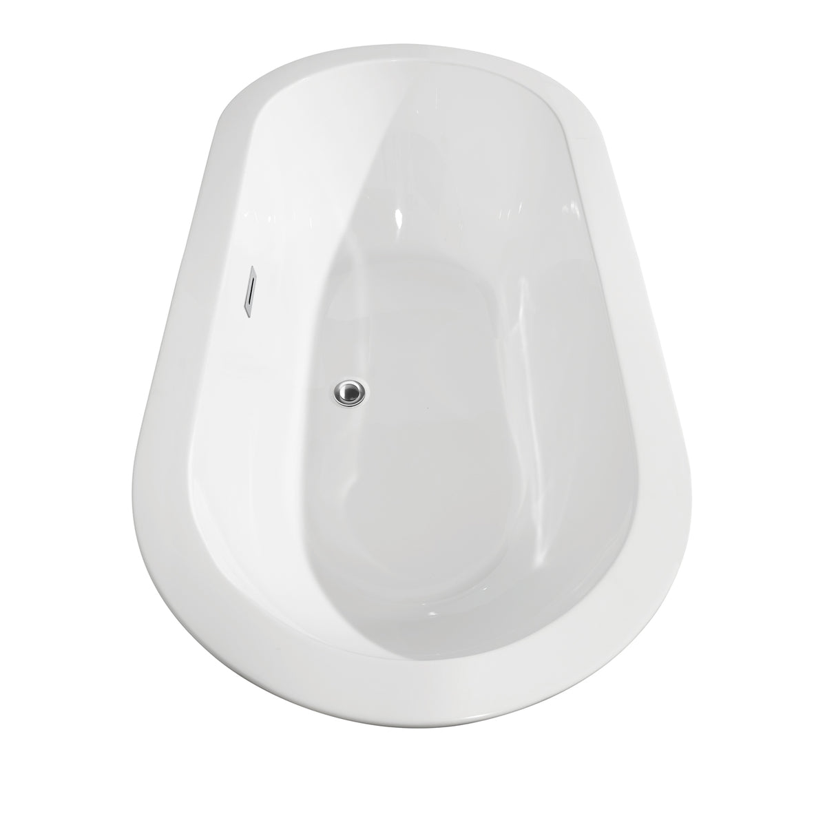 Soho 60 Inch Freestanding Bathtub in White with Polished Chrome Drain and Overflow Trim