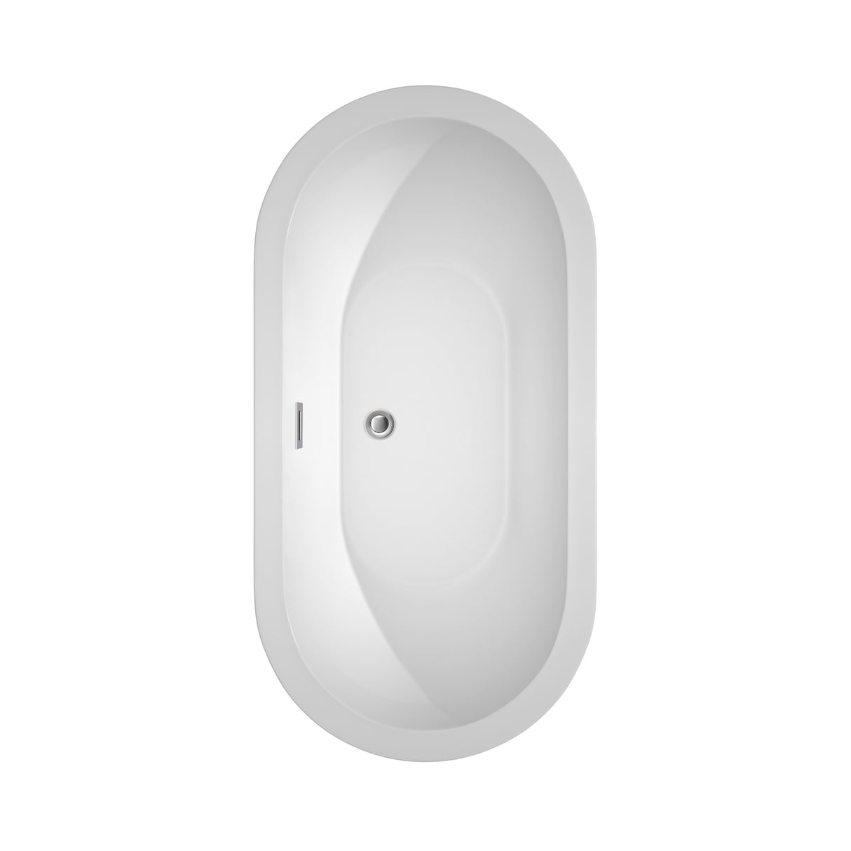 Soho 60 Inch Freestanding Bathtub in White with Polished Chrome Drain and Overflow Trim