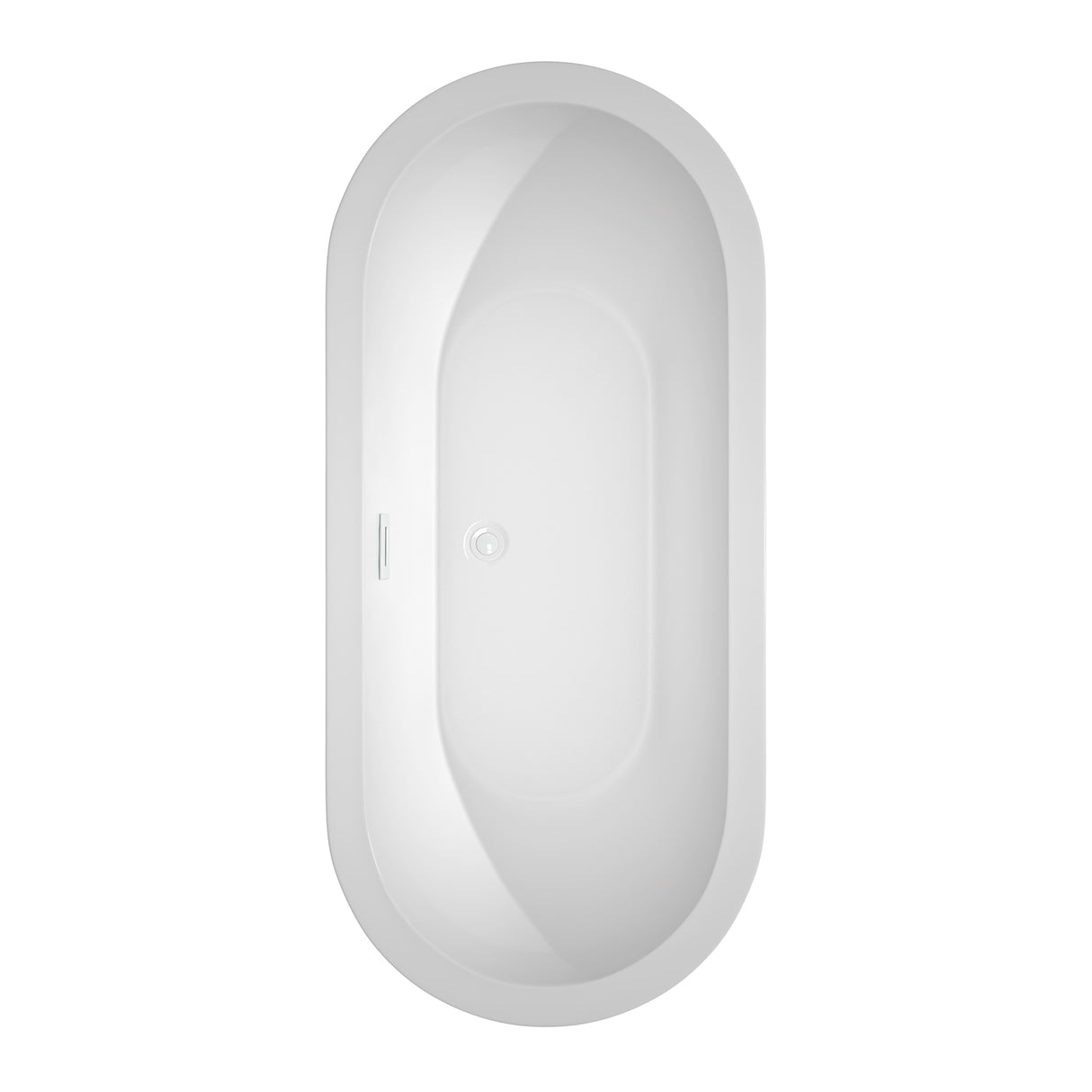 Soho 68 Inch Freestanding Bathtub in White with Shiny White Drain and Overflow Trim