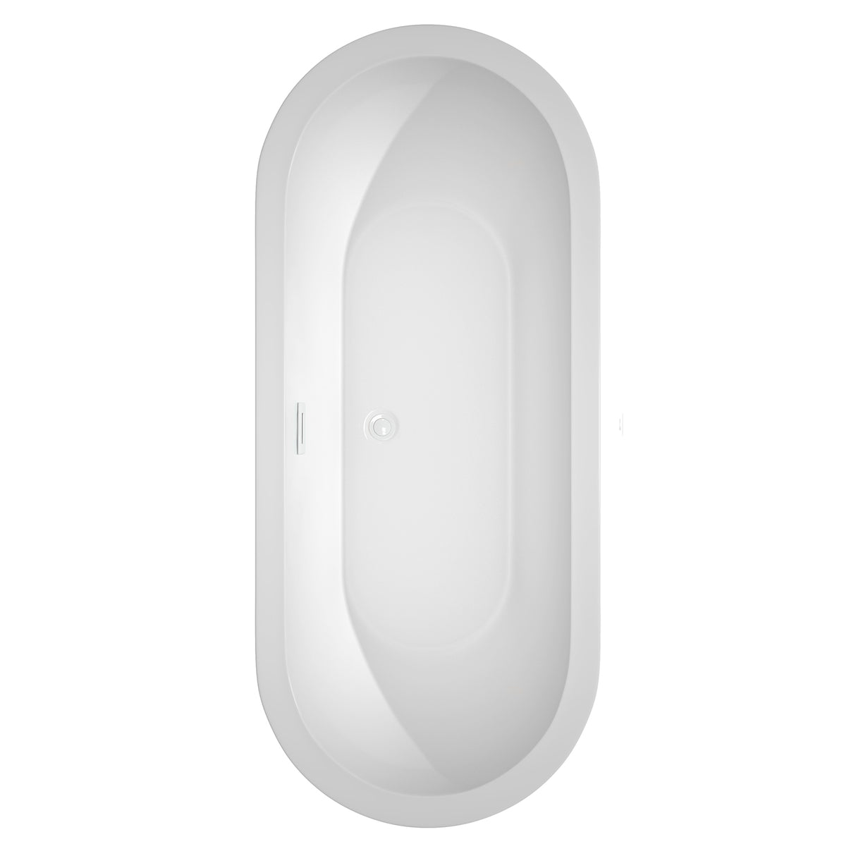 Soho 72 Inch Freestanding Bathtub in White with Shiny White Drain and Overflow Trim