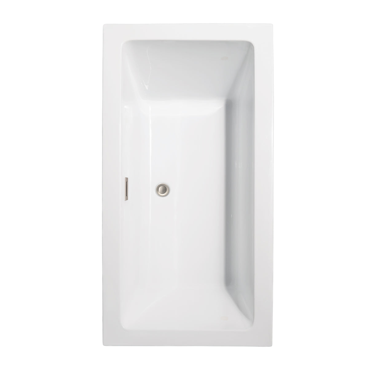 Melody 60 Inch Freestanding Bathtub in White with Brushed Nickel Drain and Overflow Trim