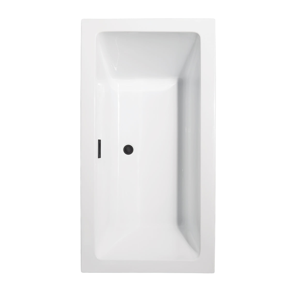 Melody 60 Inch Freestanding Bathtub in White with Matte Black Drain and Overflow Trim