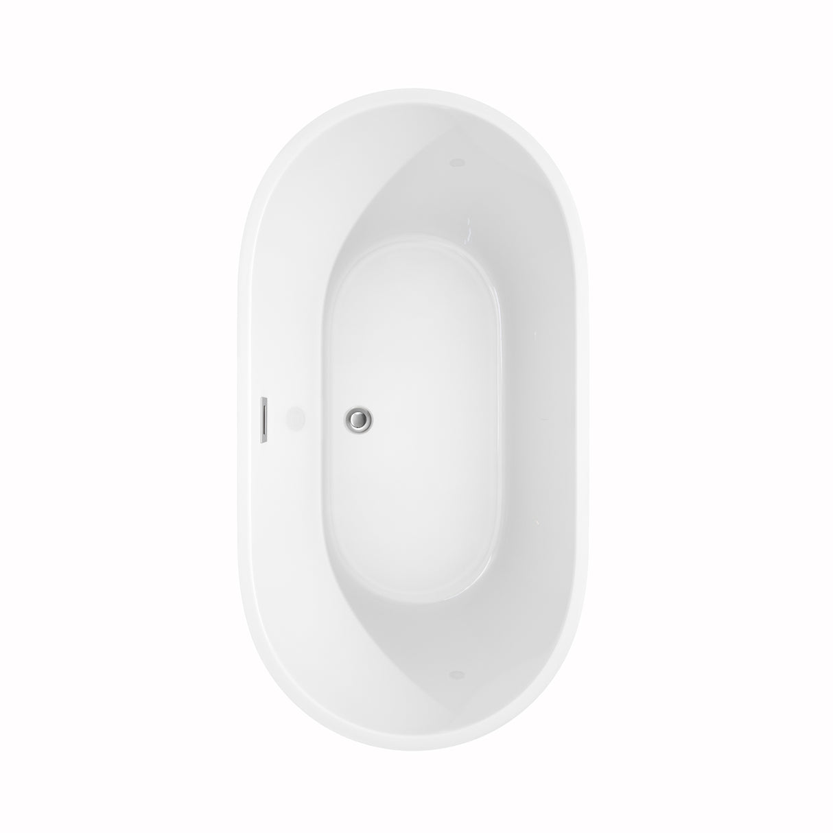 Carissa 60 Inch Freestanding Bathtub in White with Polished Chrome Drain and Overflow Trim