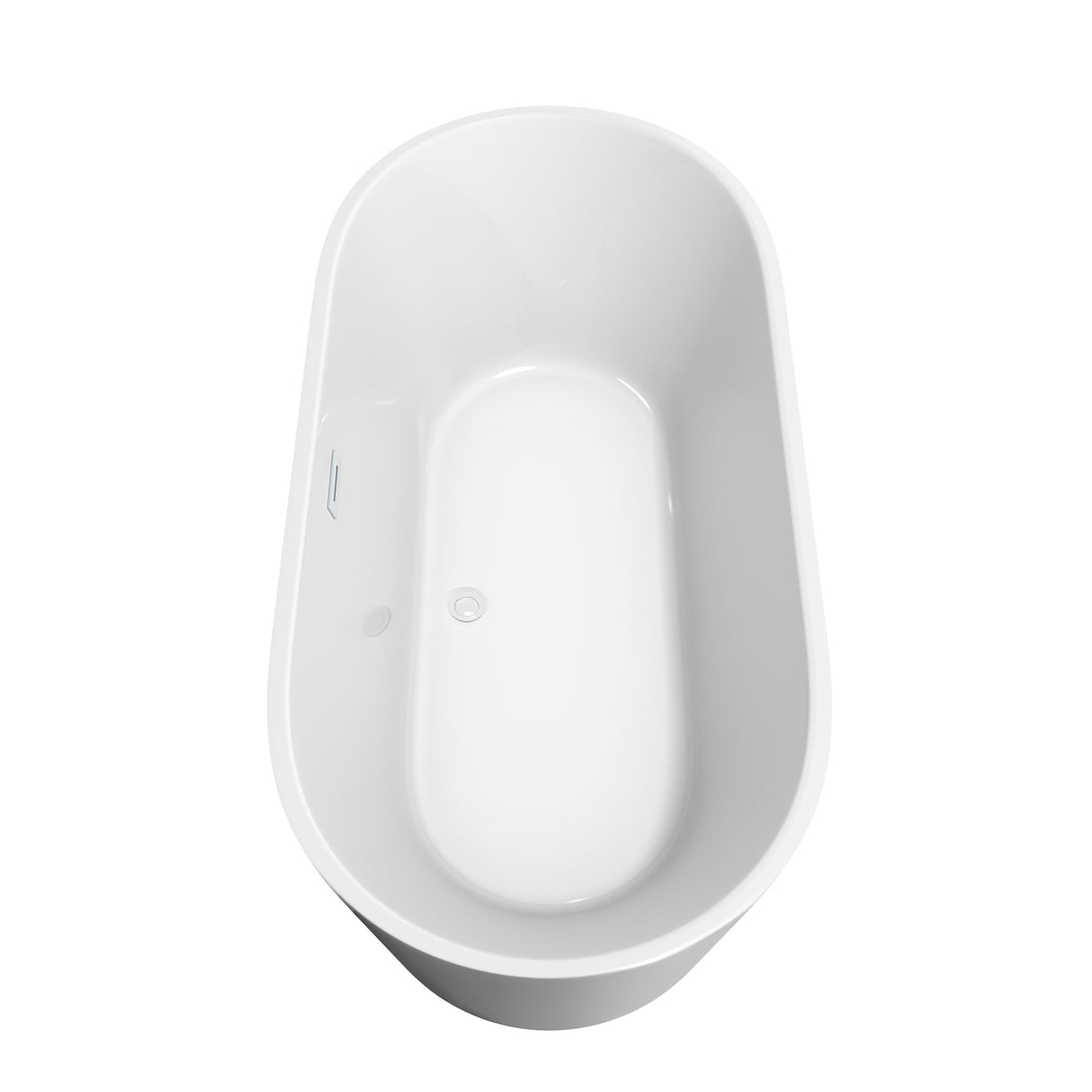 Carissa 67 Inch Freestanding Bathtub in White with Shiny White Drain and Overflow Trim