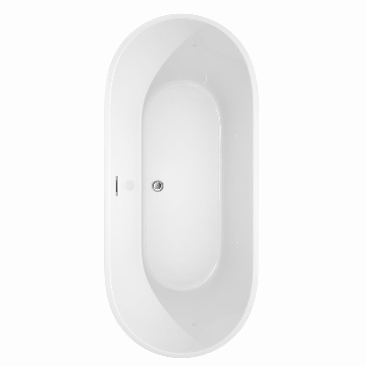 Carissa 71 Inch Freestanding Bathtub in White with Polished Chrome Trim and Floor Mounted Faucet in Matte Black