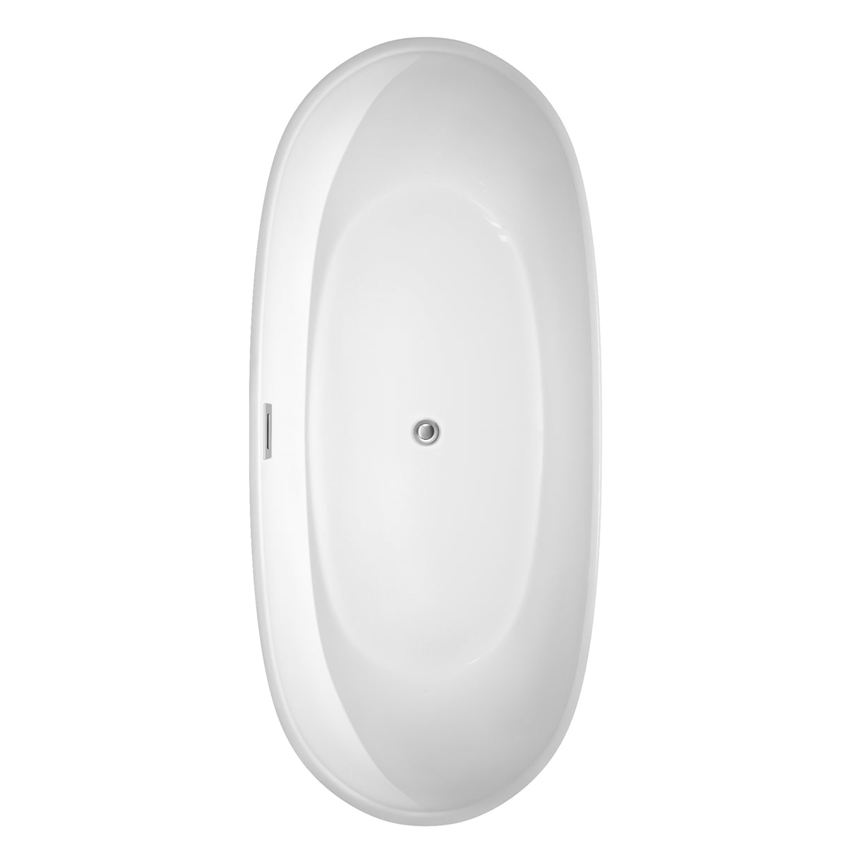 Rebecca 70 Inch Freestanding Bathtub in White with Polished Chrome Trim and Floor Mounted Faucet in Brushed Gold