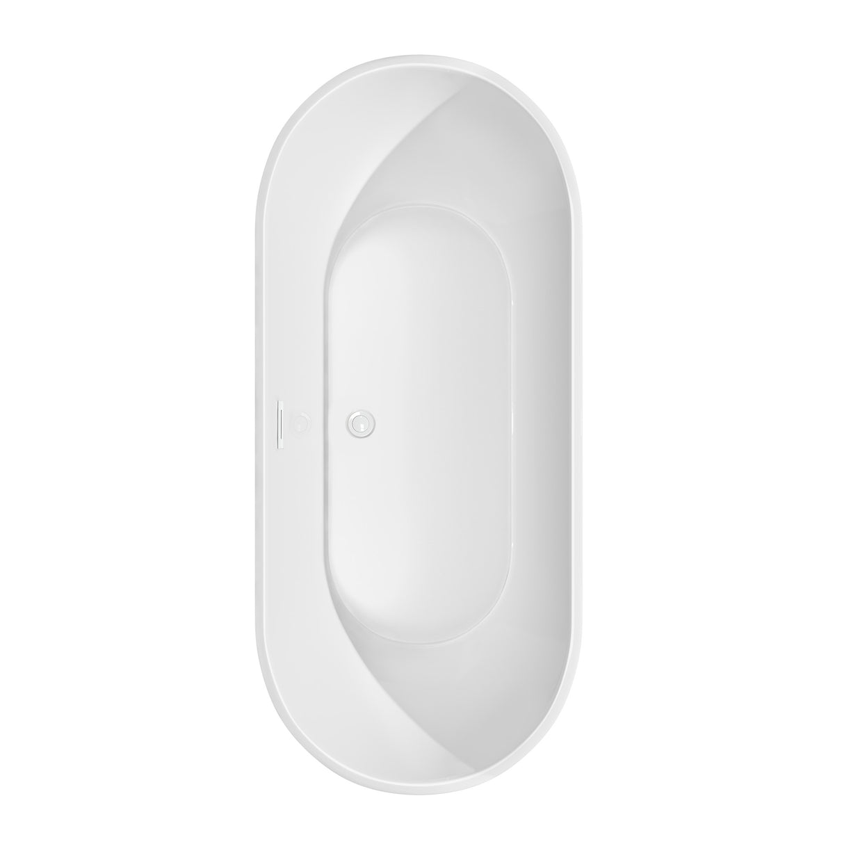 Brooklyn 67 Inch Freestanding Bathtub in White with Shiny White Drain and Overflow Trim