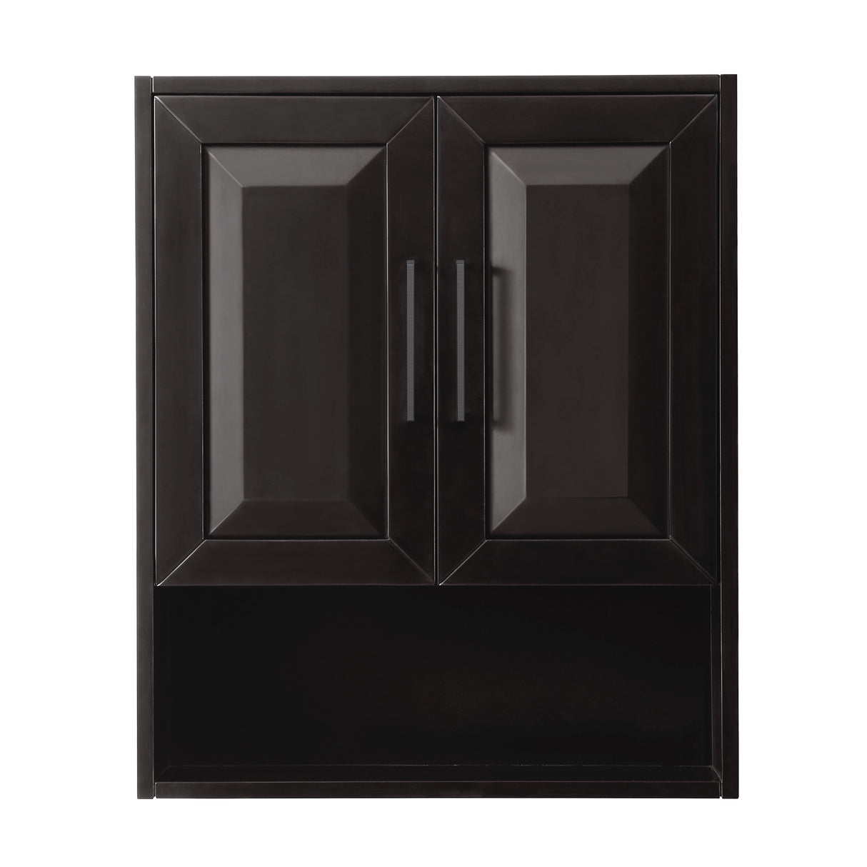 Daria Over-the-Toilet Bathroom Wall-Mounted Storage Cabinet in Dark Espresso with Matte Black Trim