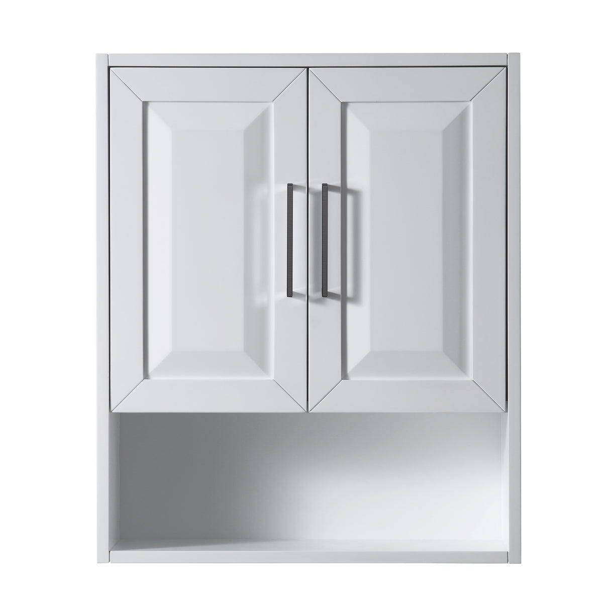 Daria Over-the-Toilet Bathroom Wall-Mounted Storage Cabinet in White with Matte Black Trim