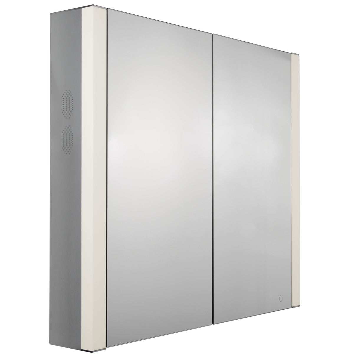 Musichaus Double Mirrored Door Medicine Cabinet with USB, SD Card, Bluetooth, FM radio, Speakers, Defogger, & Dimmer