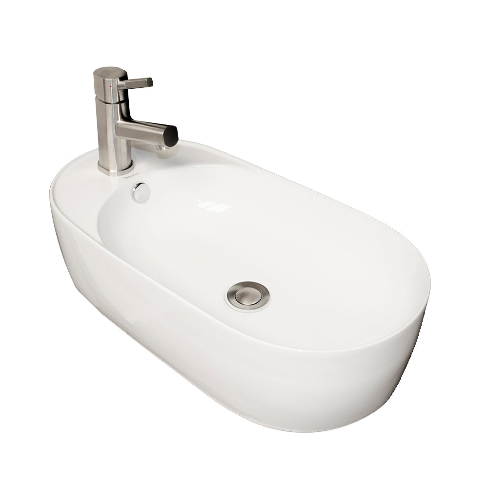 Isabella Collection Oval Above Mount Basin with Integrated Oval Bowl and a Center Drain
