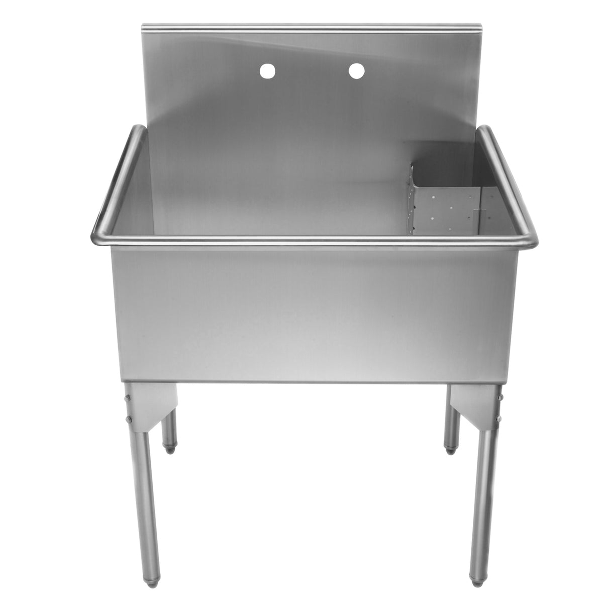 Pearlhaus Brushed Stainless Steel Single Bowl Commerical Freestanding Utility Sink