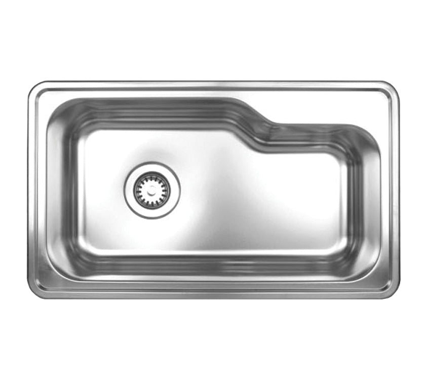 Noah's Collection Brushed Stainless Steel Single Bowl Drop-in Sink