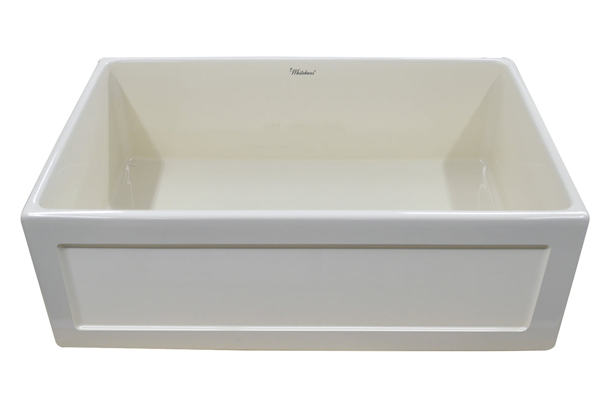 Fireclay 33" Large Reversible Sink with Concave Front Apron on One Side and a Plain Front Apron on the Other