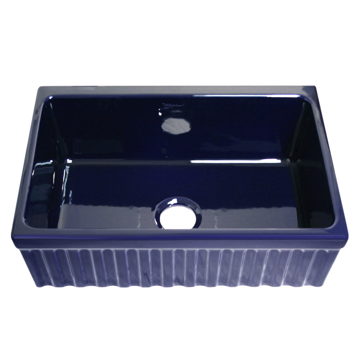 Farmhaus Fireclay Quatro Alcove Reversible Sink with a Fluted Front Apron and Decorative 2 1/2" Lip on One Side and 2" Lip on the Opposite Side