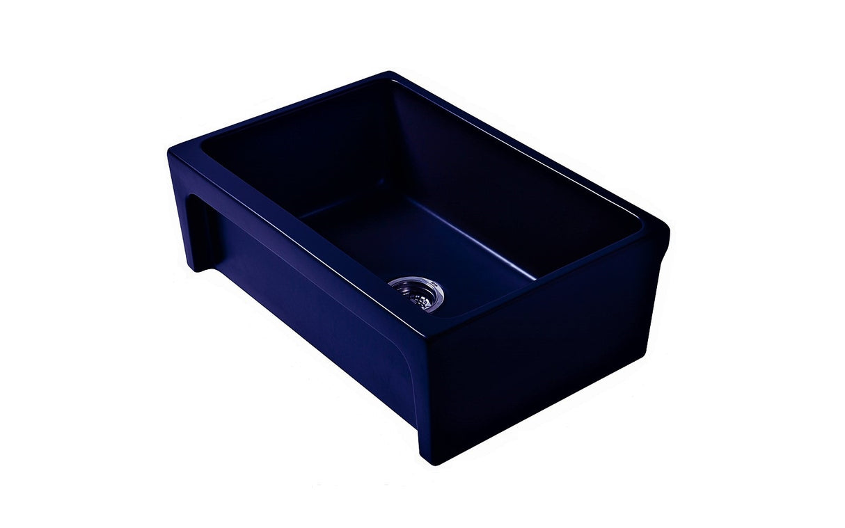 Glencove Fireclay 30" Reversible Sink with Elegant Beveled Front Apron on one side Decorative 2" Lip Plain on Opposite Side