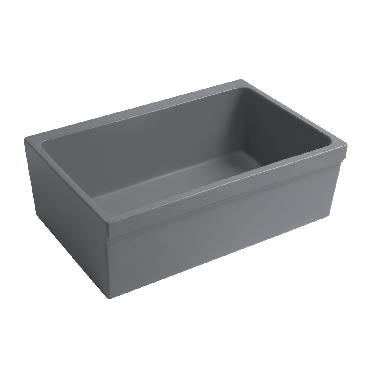 Glencove 30" Reversible Matte Kitchen Fireclay Sink with Elegant Beveled Front Apron on one side and a Decorative 2" Lip Plain on Opposite Side