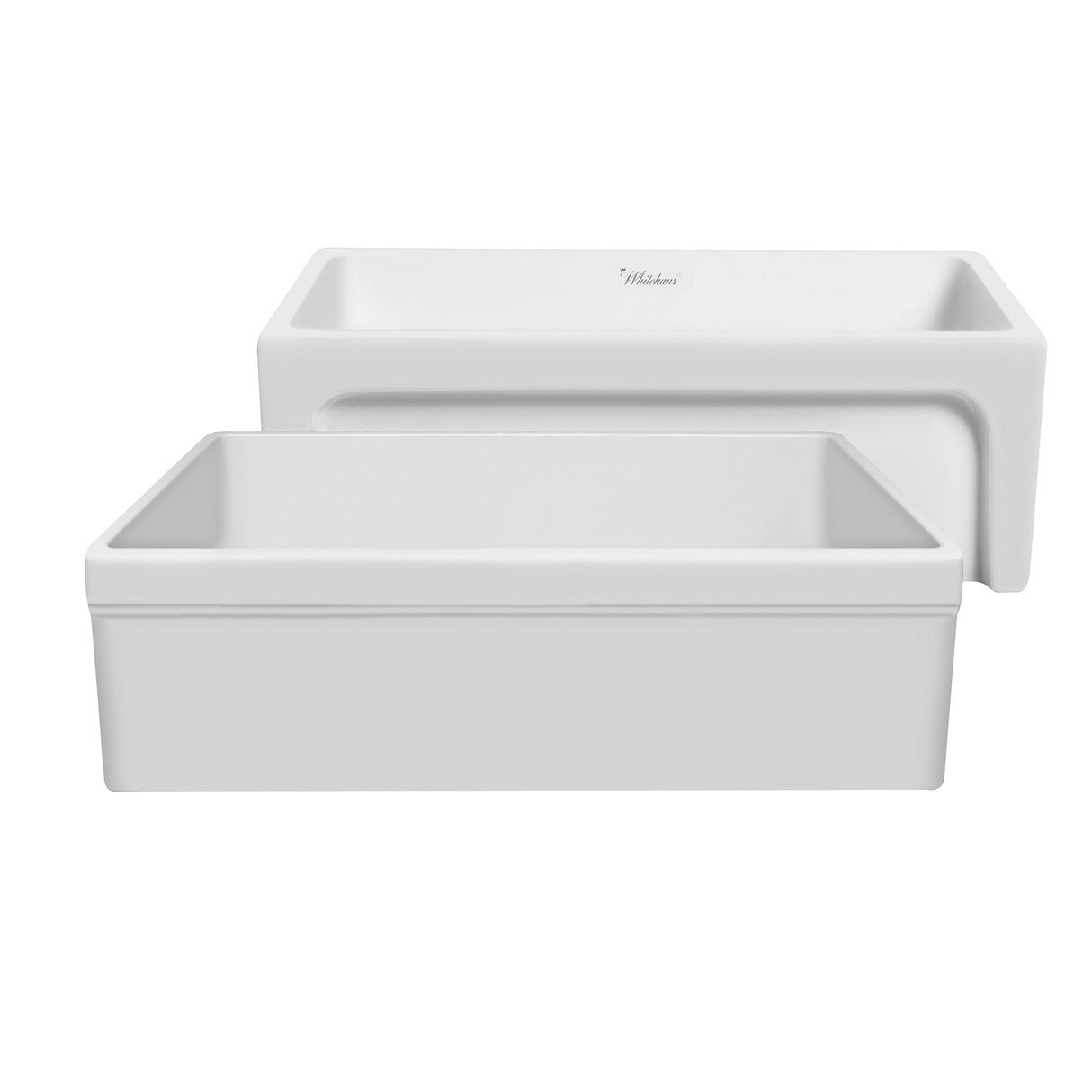 Glencove 30" Reversible Matte Kitchen Fireclay Sink with Elegant Beveled Front Apron on one side and a Decorative 2" Lip Plain on Opposite Side