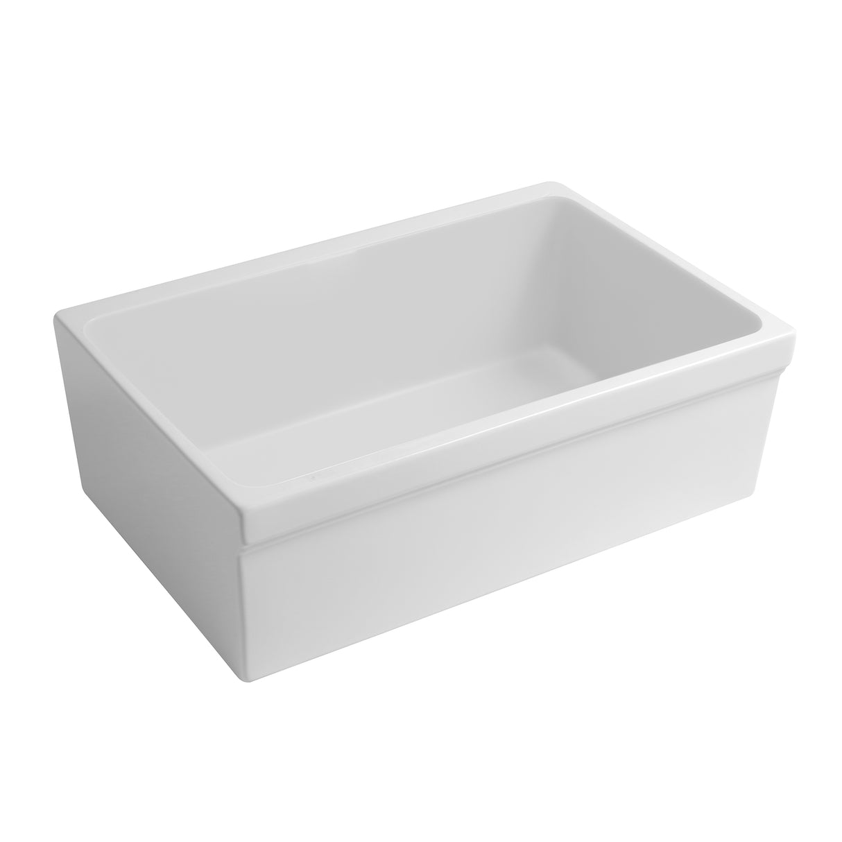 Glencove 30" Reversible Matte Kitchen Fireclay Sink with Elegant Beveled Front Apron on one side and a Decorative 2" Lip Plain on Opposite Side