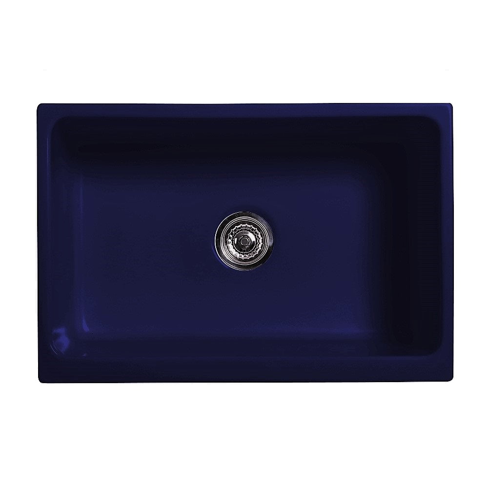 Glencove Fireclay 30" Reversible Sink with Elegant Beveled Front Apron on one side Decorative 2" Lip Plain on Opposite Side