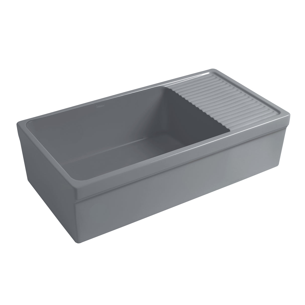 Farmhaus Quatro Alcove Large Reversible Matte Fireclay Kitchen Sink with Integral Drainboard and a Decorative 2 ½" Lip Front Apron on Both Sides