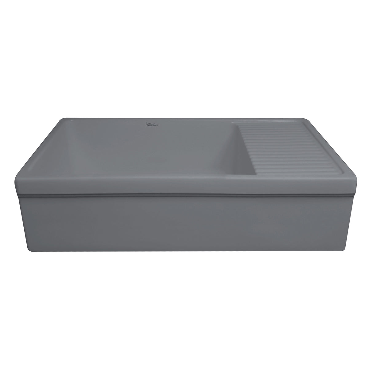 Farmhaus Quatro Alcove Large Reversible Matte Fireclay Kitchen Sink with Integral Drainboard and a Decorative 2 ½" Lip Front Apron on Both Sides