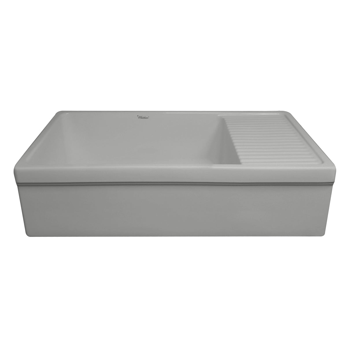 Farmhaus Quatro Alcove Large Reversible Matte Fireclay Kitchen Sink with Integral Drainboard and a Decorative 2 ½" Lip Front Apron on Both Sides