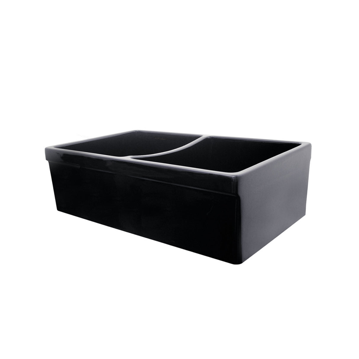 Farmhaus Fireclay Quatro Alcove Reversible Double Bowl Sink with 2" Lip on One Side and 2 ½" Lip on the Opposite Side