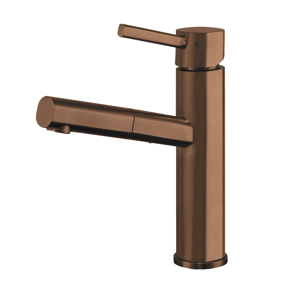 Waterhaus Lead-Free Solid Stainless Steel, Single Hole, Single Lever Kitchen Faucet with Pull-out Spray Head