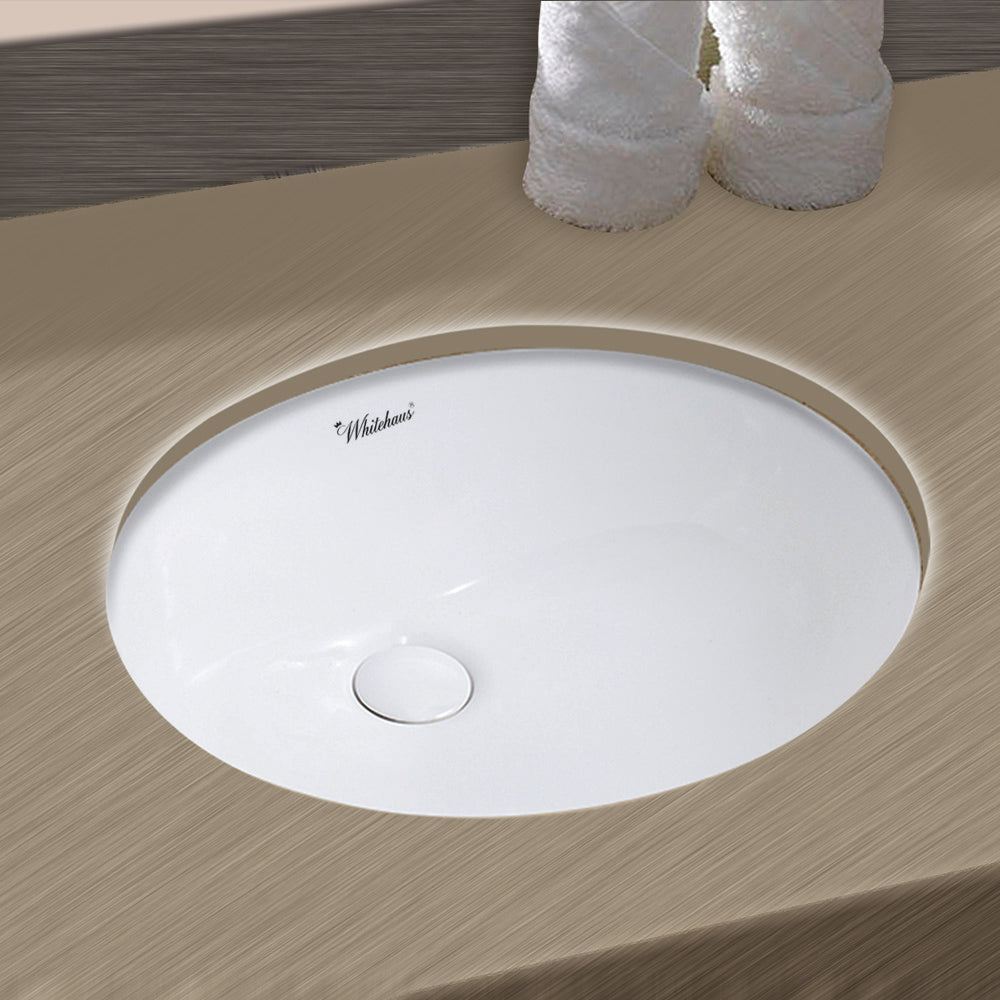 Isabella Plus Collection 16 inch Oval Undermount basin with overflow and rear center drain