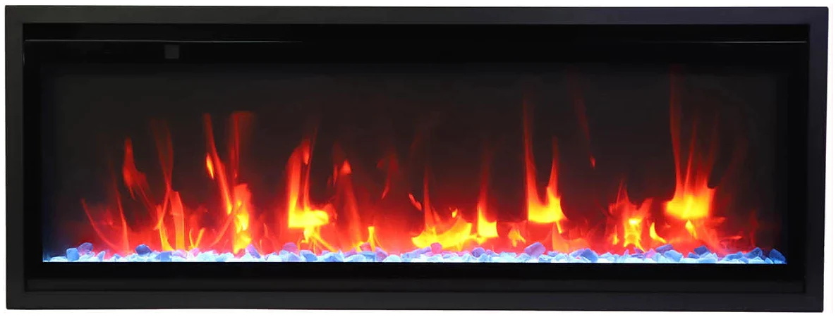 Amantii SYM-SLIM-42 Symmetry Xtraslim Smart Electric  -42" WiFi Enabled Fireplace, Featuring a  MultiFunction  Remote Control, Multi Speed Flame Motor