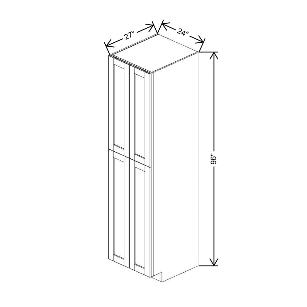 Crème Glazed 24" Wide × 96" High Pantry Cabinet - J&K Cabinetry