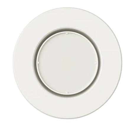 White round light fixture on a white background