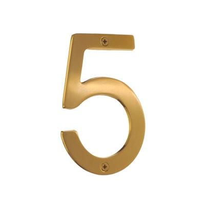 Smedbo Villa House Number 5 in Brushed Brass